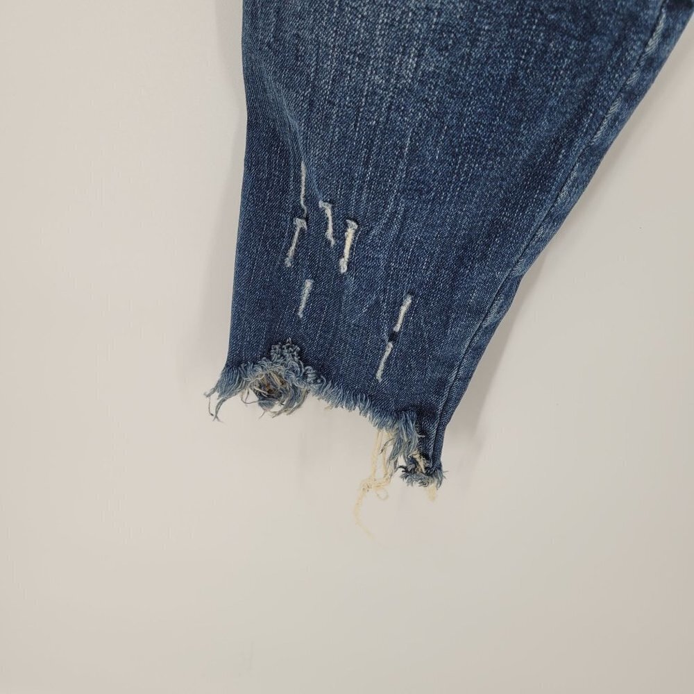 Zara trafaluc Womens size 8 blue skinny jeans distressed medium Wash - Picture 4 of 7